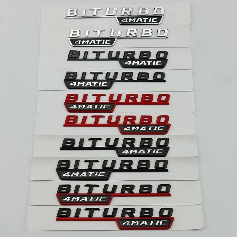 2pcs for Mercedes AMG Turbo Red 4MATIC Biturbo Black 4MATIC + leaf ...