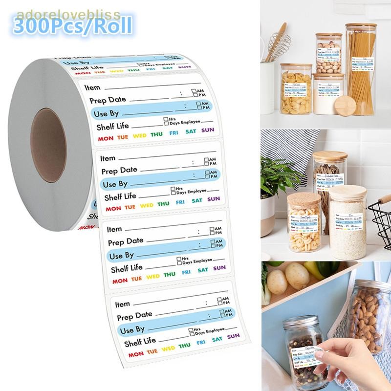 ADD 300Pcs/Roll Kitchen Date Food Sticker Label Stationery Sticker ...