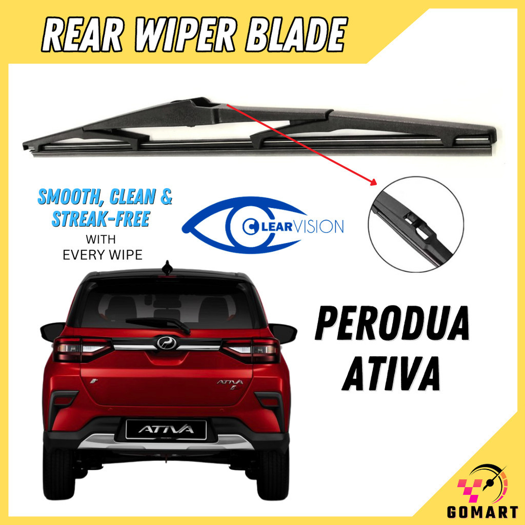 PERODUA ATIVA REAR WINDSCREEN WINDSHIELD WIPER ARM Blade Viper Pengelap ...
