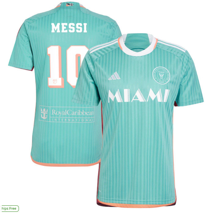 Men Inter Miami CF Lionel Messi Aqua 2024 file replica Jersey | Shopee ...