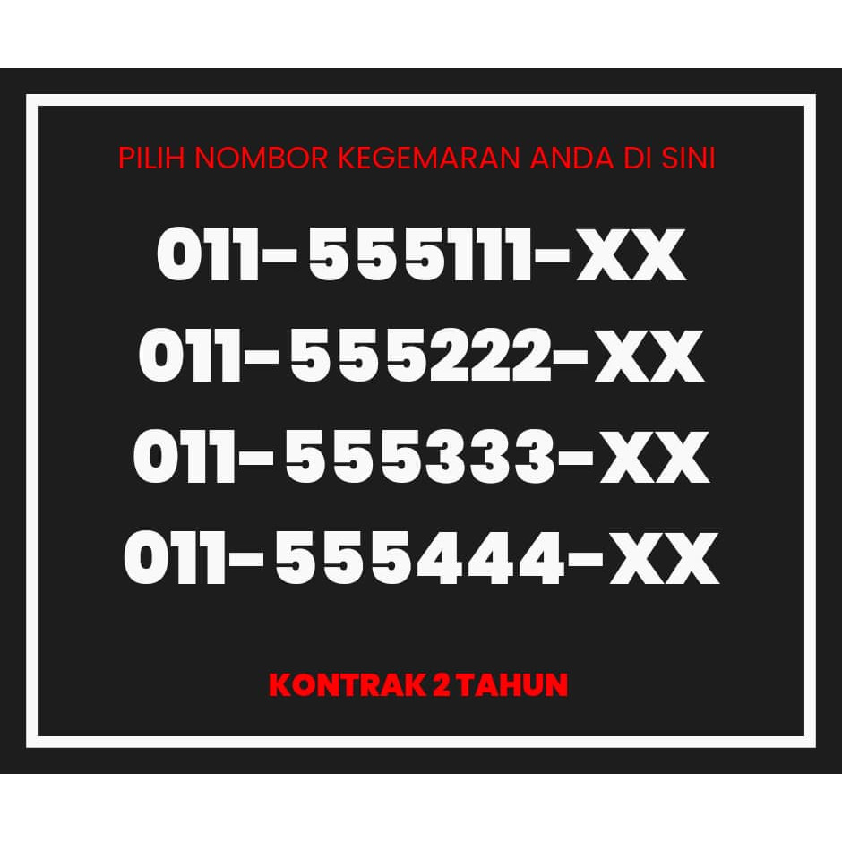 VIP Number Kembar 555 redONE | Postpaid | New Number | Nice Number | 5G ...