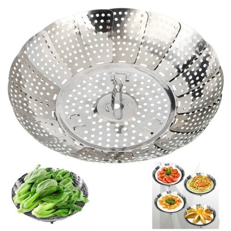 Ready Stock Stainless Steel Folding Steamer/ Steam Vegetable Basket ...