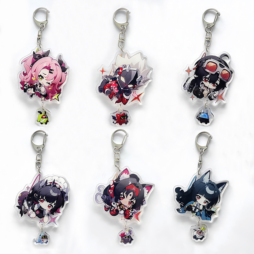 Cartoon Anime Game Keychain Zenless Zone Zero Figures Acrylic Pendant ...