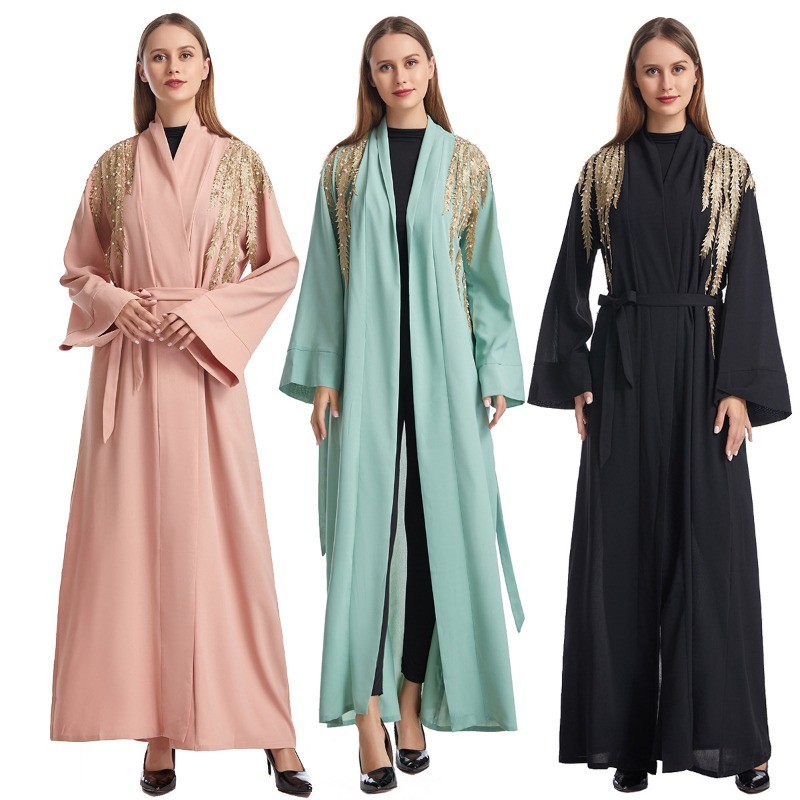 Factory Ready Stock Ladies Embroidered Applique Cardigan Robe Long ...
