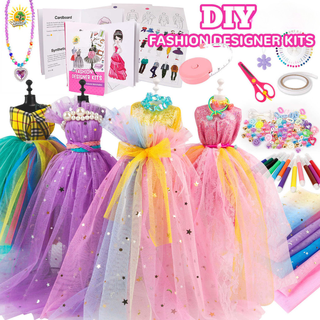 DIY Fashion Designer Kits Kids Dress Design Craft Making Kit Exquisite ...
