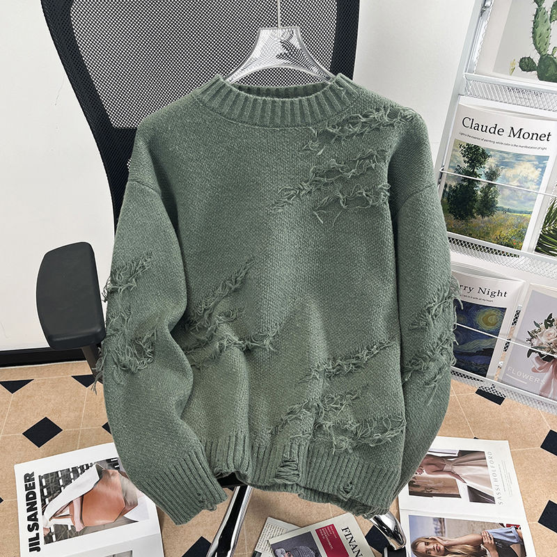 Solid Color Irregular Potholes Off Shoulder Sweaters(5 Colors)