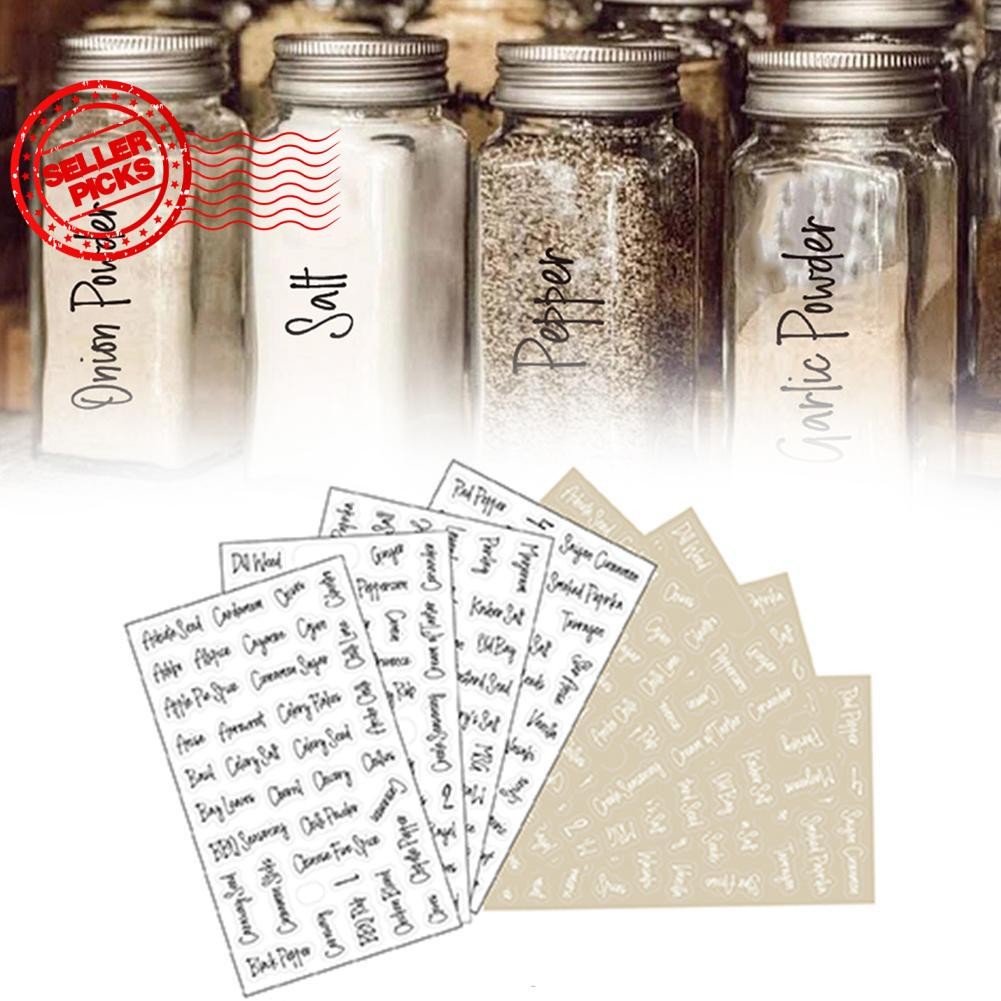 Farmhouse Pantry Labels 8 Sheets Transparent Waterproof Pantry Stickers ...