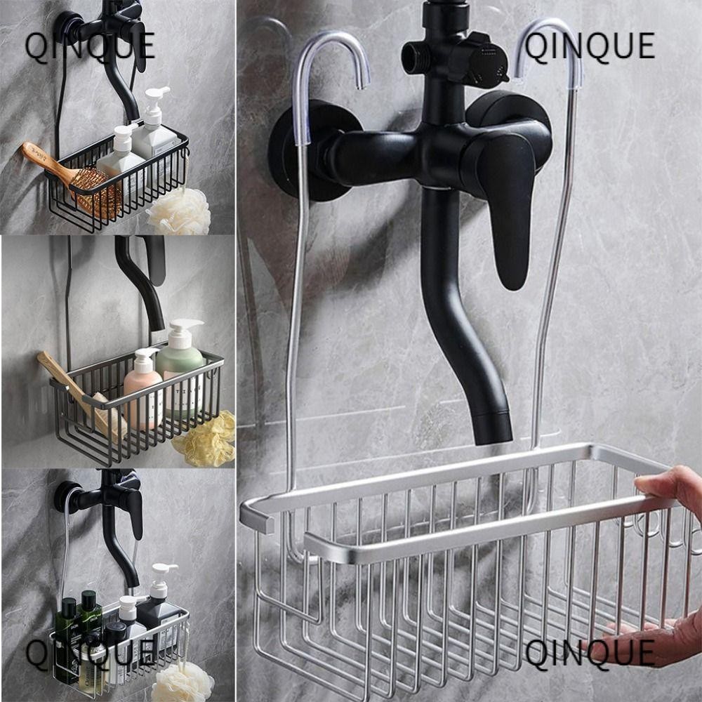 QQIN Faucet Shelf Hanger, Aluminium Rustproof Shower Basket Hooks, Bath ...