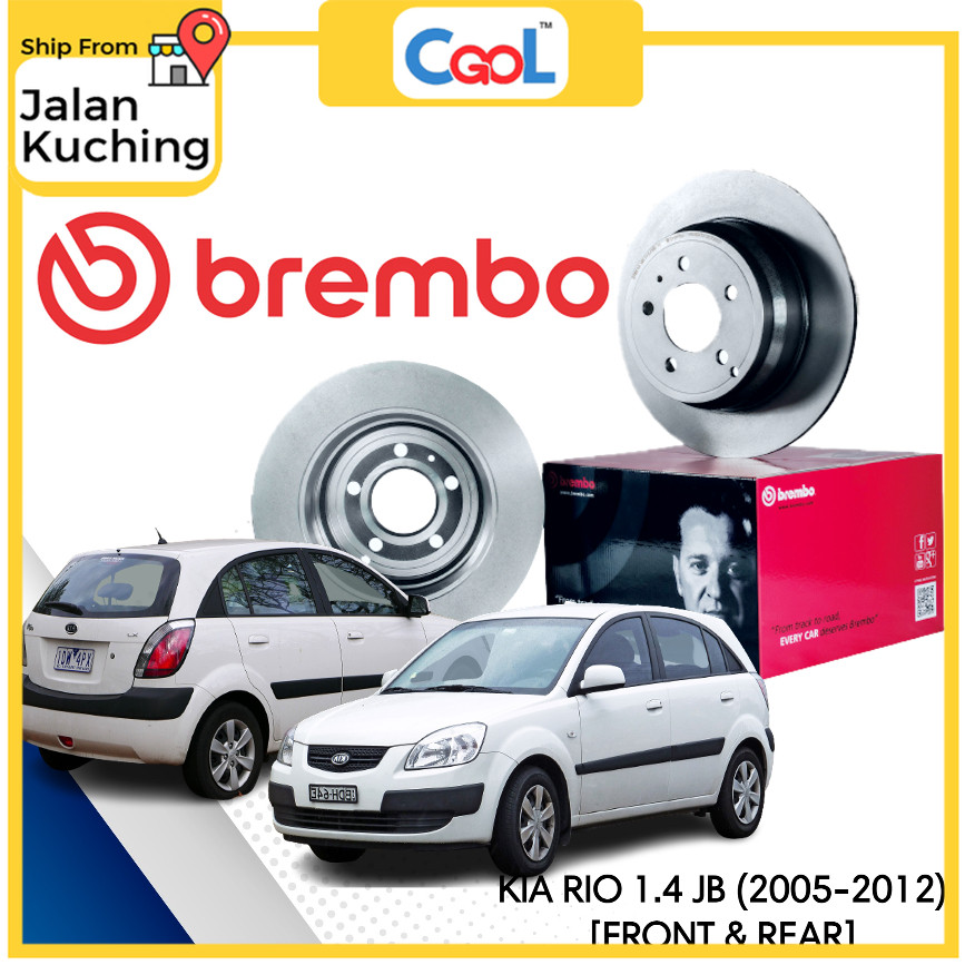 BREMBO KIA RIO JB 1.4 (2005 - 2014) DISC BRAKE ROTOR FRONT & REAR ...