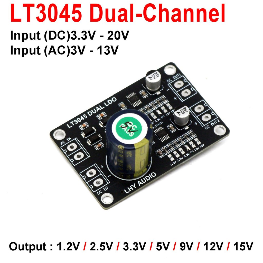 LT3045 Dual-Channel RF Linear Regulator Power Supply AC DC TO 1.2V 2.5V ...