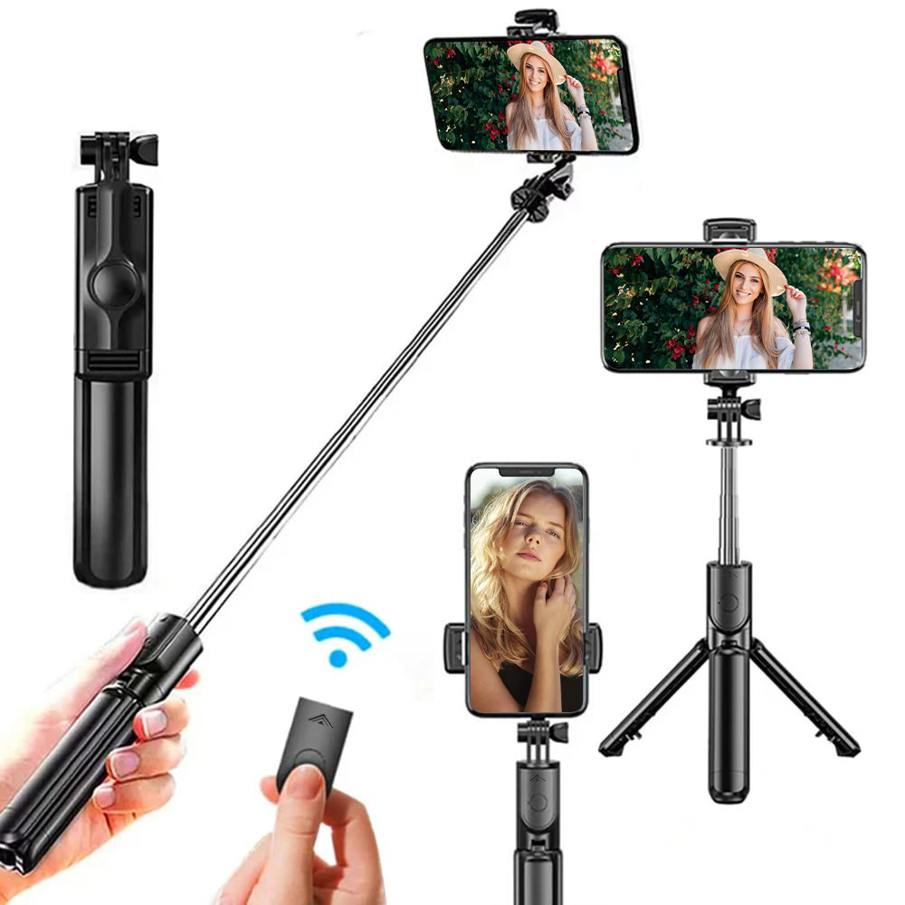 Cell Phone Monopod Selfie Stick Tripod with Wireless Remote for iP ...