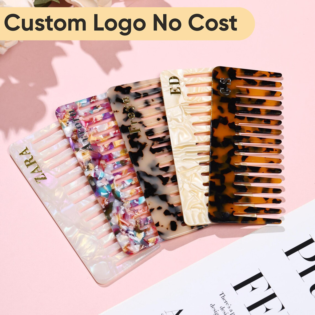 Free Custom Logo Turtle Shell Comb Laser Engraving Hair Care Comb ...