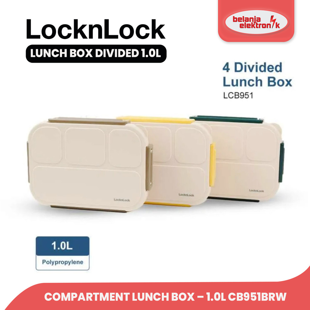 LOCKNLOCK LCB951 LUNCH BOX DIVIDED COMPARTMENT LUNCH BOX 1.0L MICROWAVE ...