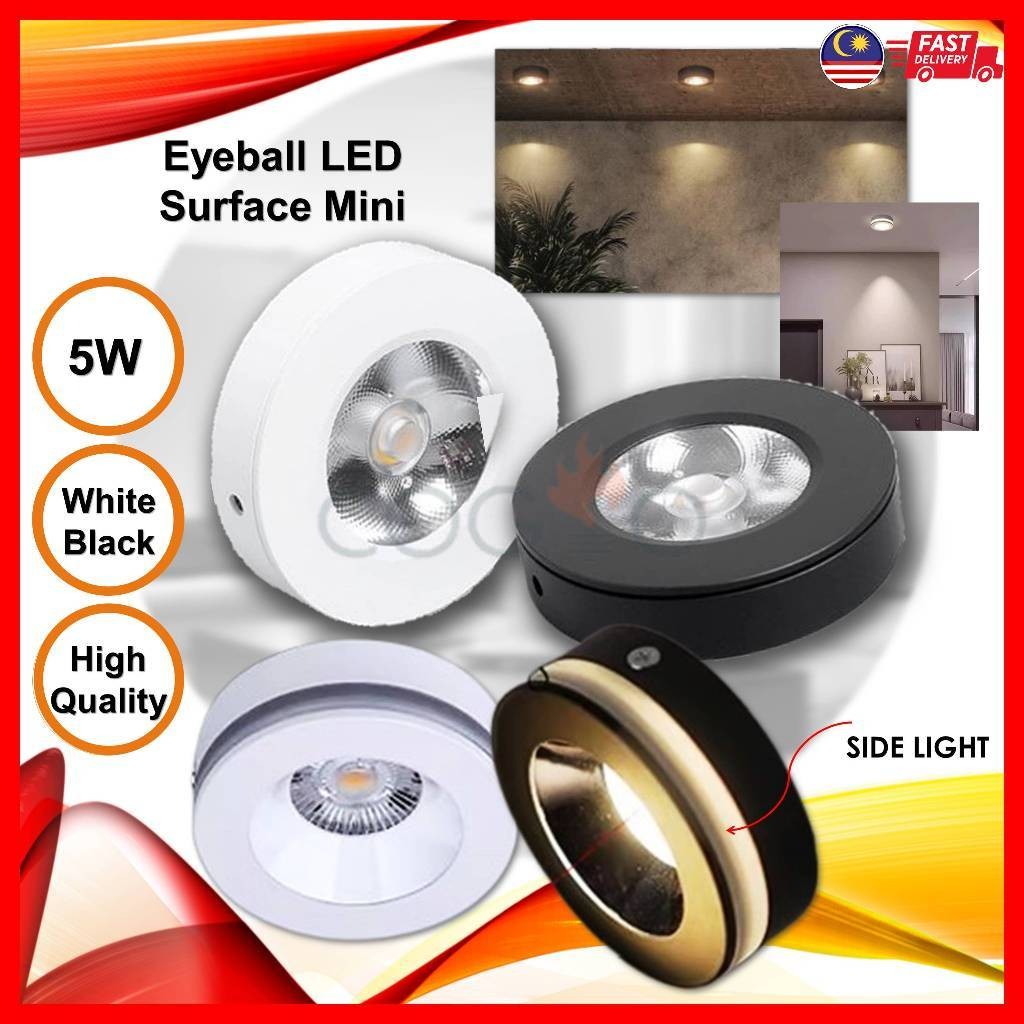 Slim Eyeball Mini mounted surface downlight LED eyeball Black White ...