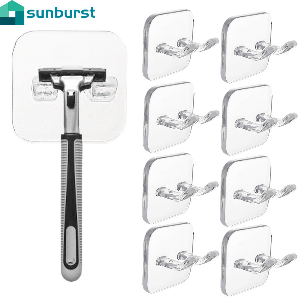 4Pcs Transparent Traceless Storage Hooks - Key Towels Hanger - Non ...