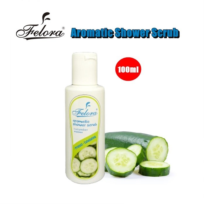 🚿 🥒 🌸Felora Shower Scrub Aromatic with Cucumber Essence 100mL | Shopee ...