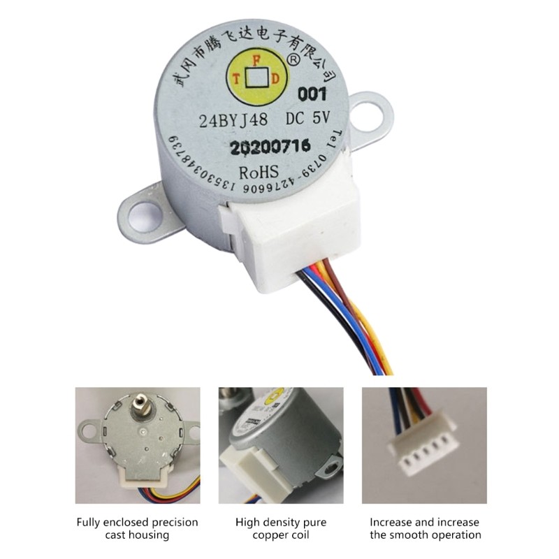 BT 24BYJ48 5V Reduction Stepper Motor Reducer Motor 4-Phase 5-Wire 1 64 ...