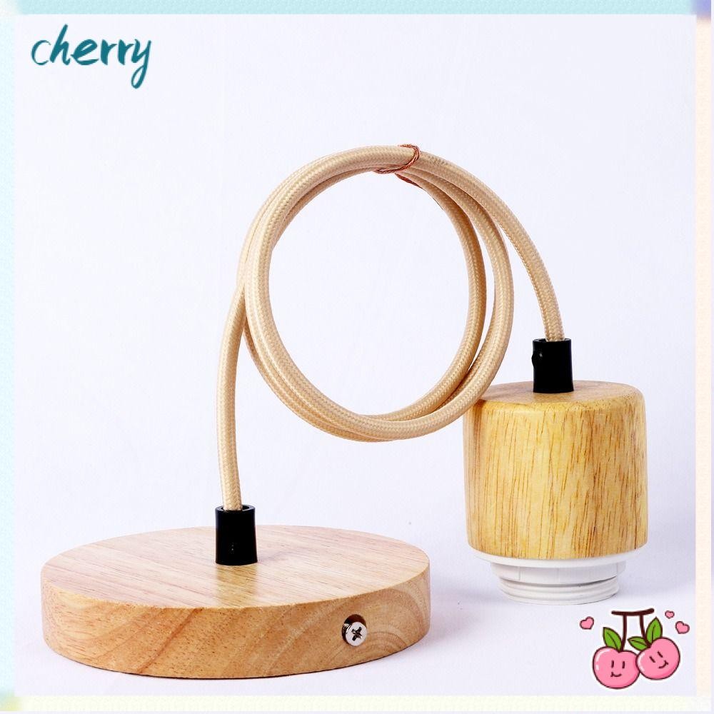 CHERRY E27 Hanging Lamp Holder, Wooden Natural Color Ceiling Lamp Base ...