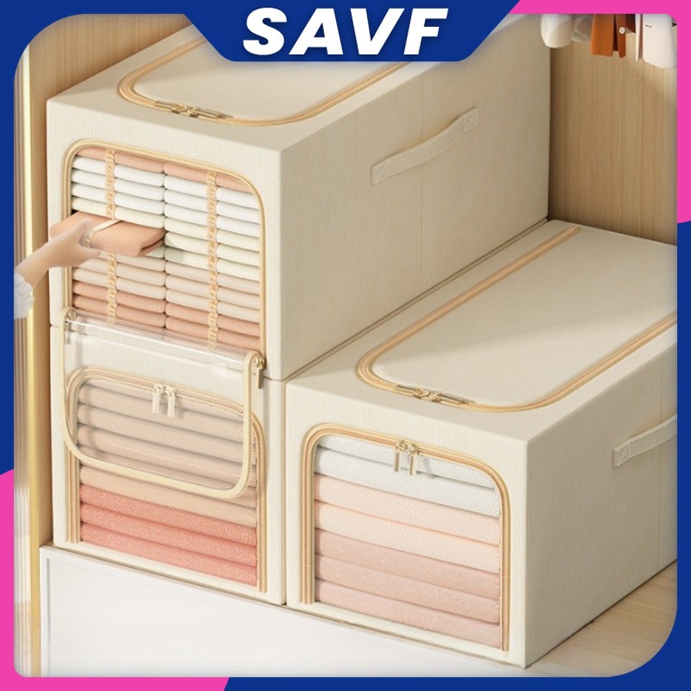 SAVF Foldable Storage Box Steel Frame Large Closet Organizer Box ...