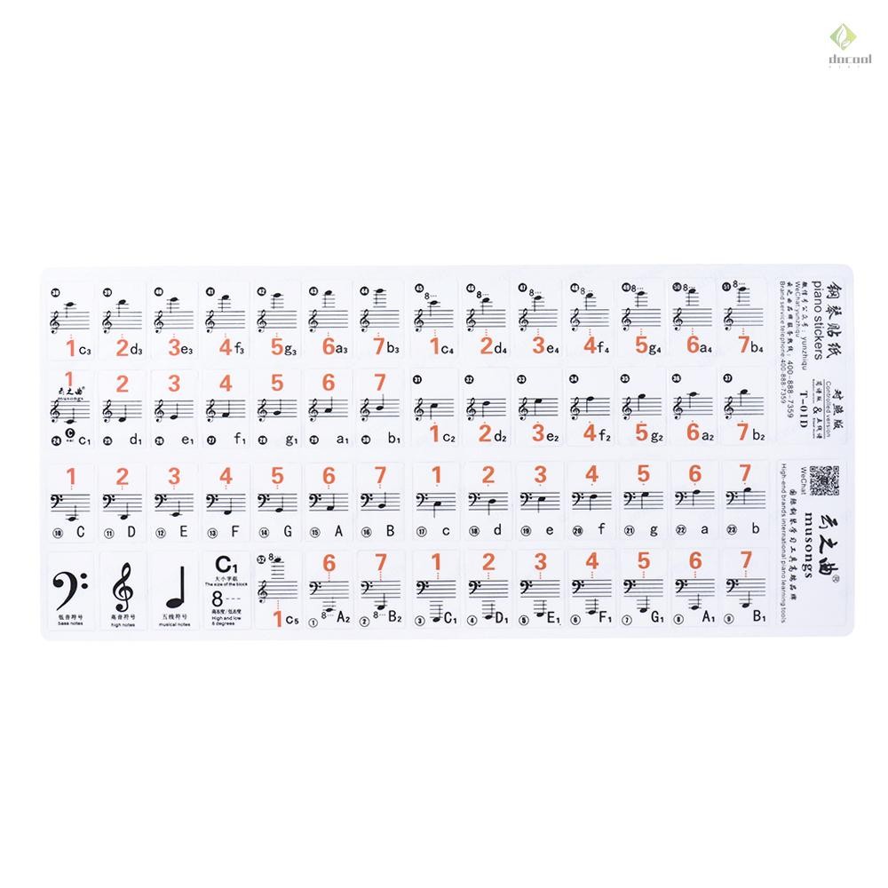 Transparent 37 49 61 Electronic Keyboard 88 Key Piano Stave Note ...