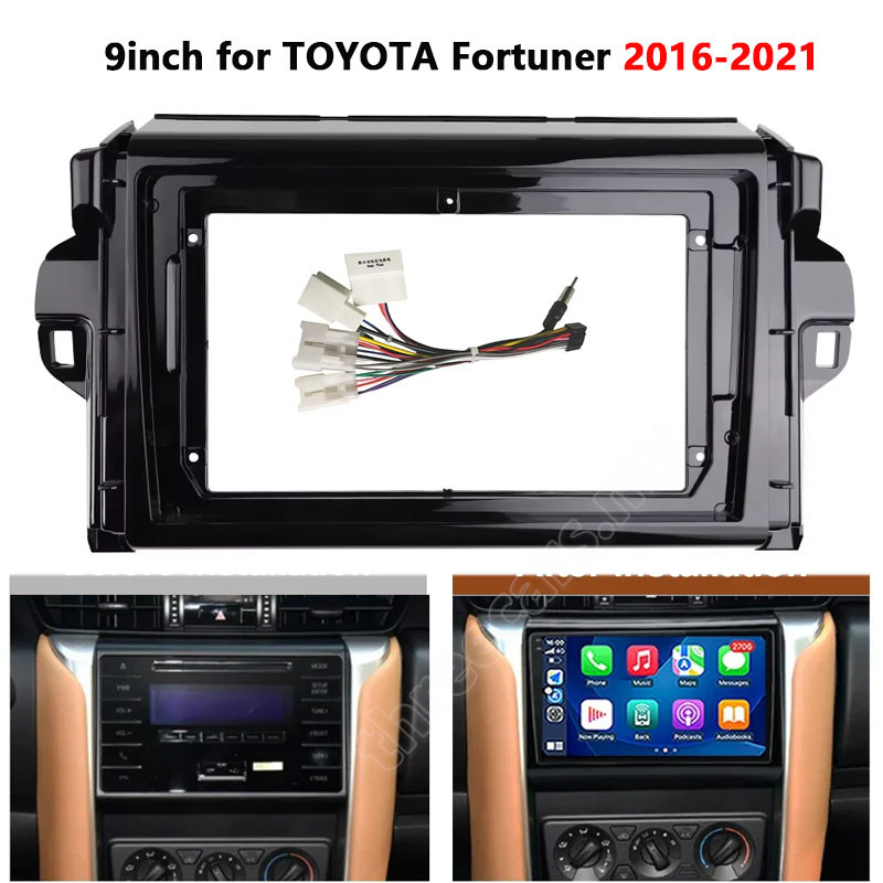 9''Car Radio Stereo Frame Fascia Panel W/Harness For Hyundai Santa Fe 2000-2006