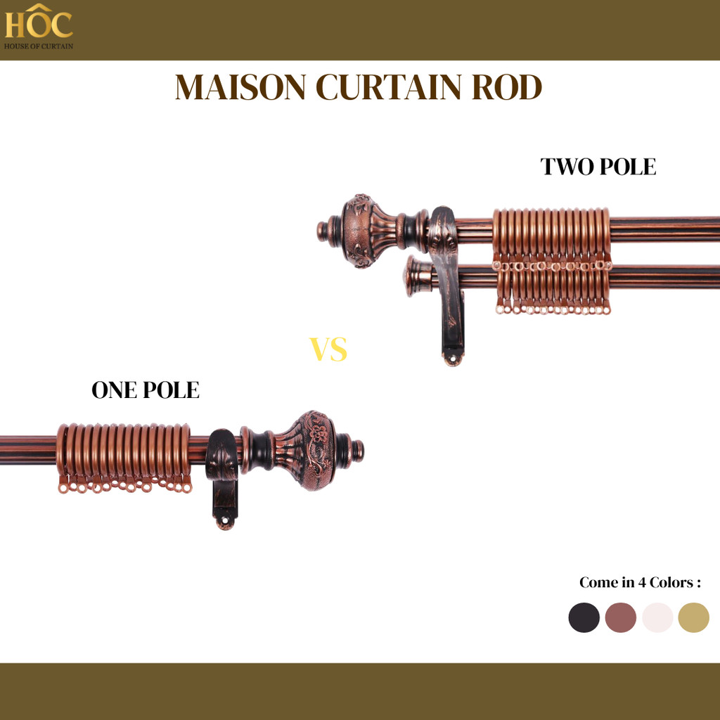 Maison Curtain Rod – Full Set Anti-Rust Rod | One / Two Pole Batang ...