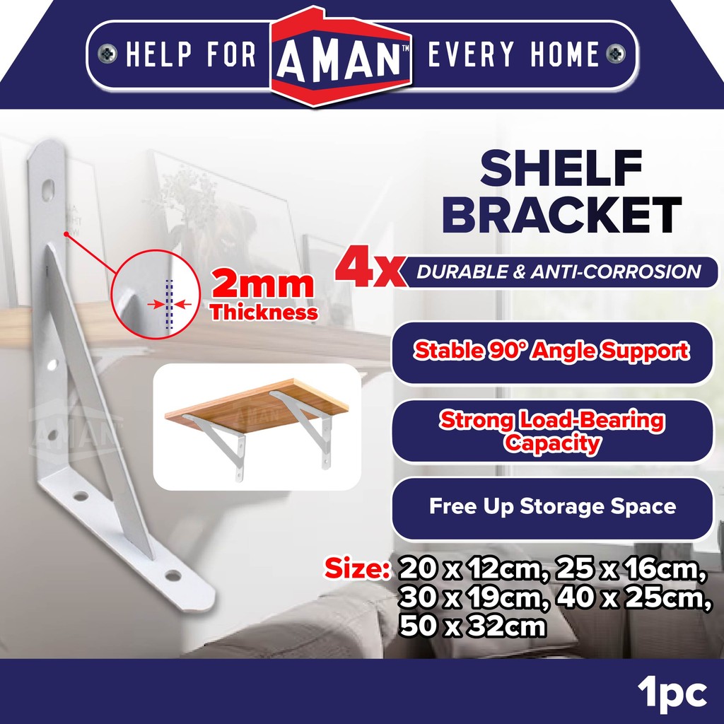 L Bracket White Coat Shelf Bracket Wall Shelf Shelving Wall Mount Rack ...