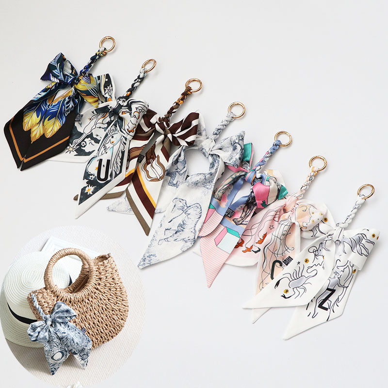 New Fashion Silk Scarf Keychains, Colorful DIY Bag Pendant Decorative ...