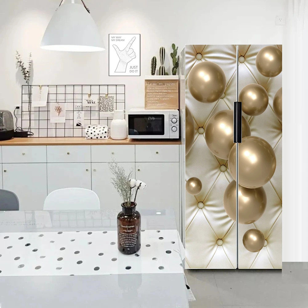 Custom 3D Sofa Pattern Refrigerator Stickers Door Cover Fridge ...