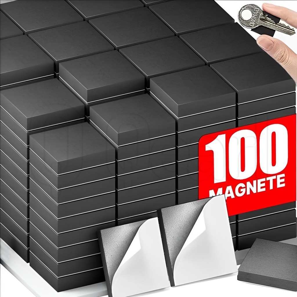 100Pcs Self-adhesive Magnetic Sheet - Soft, Flexible - for Fridge ...