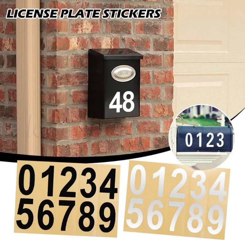 0-9 Auto Number Reflective Sticker - Self-adhesive, Waterproof - DIY ...