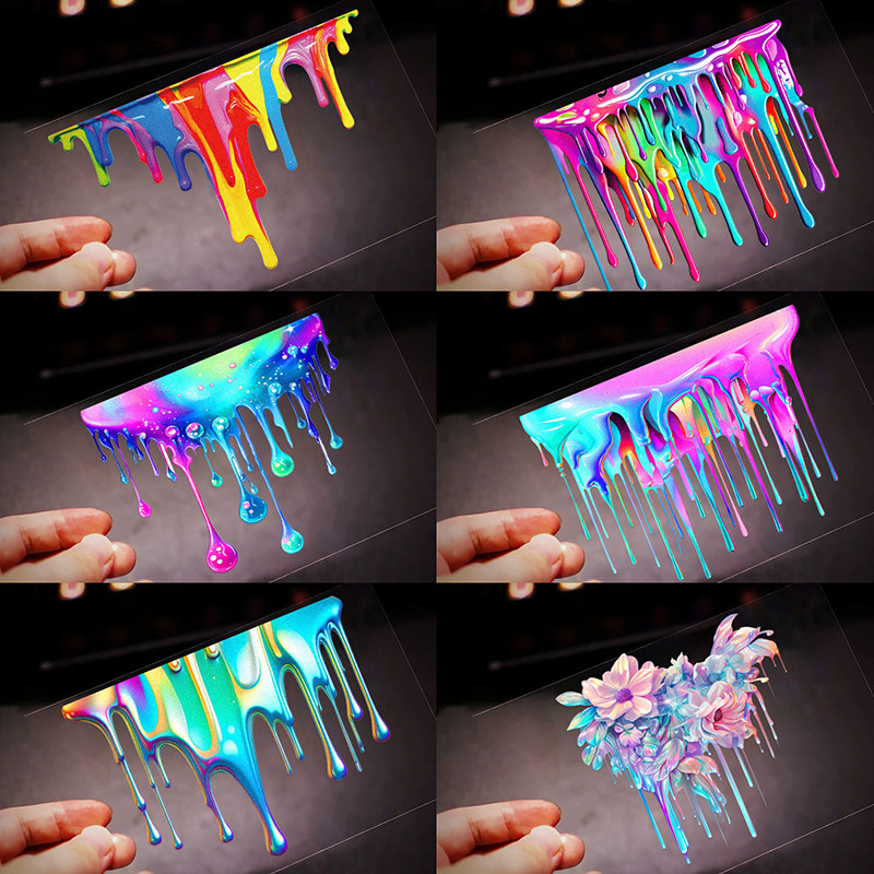 NEW Car Decoractive Stickers With Dopamine Coloured Fluid Paint Vinyl ...