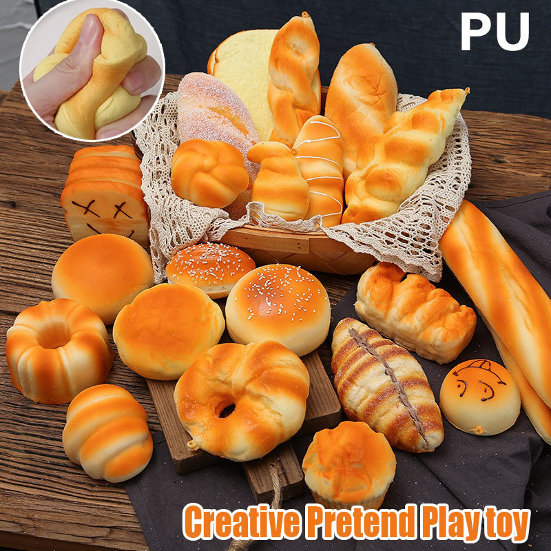 Artificial Simulation Bread Stress Toy Kid Bread Toast Donuts Slow ...
