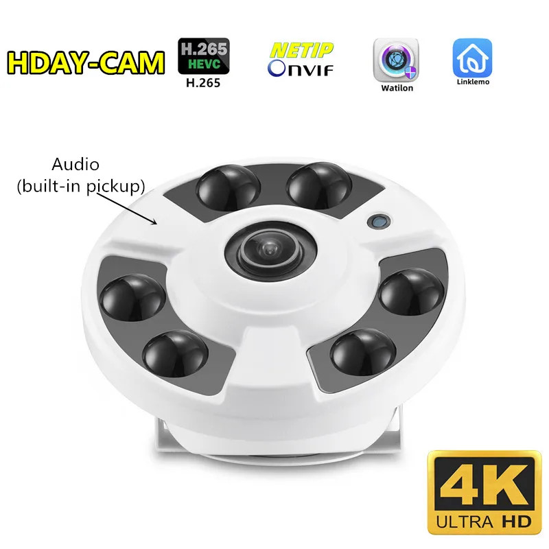4K 8MP Fish Eye Safety Protection Indoor Face DetectionIP Camera 48V ...