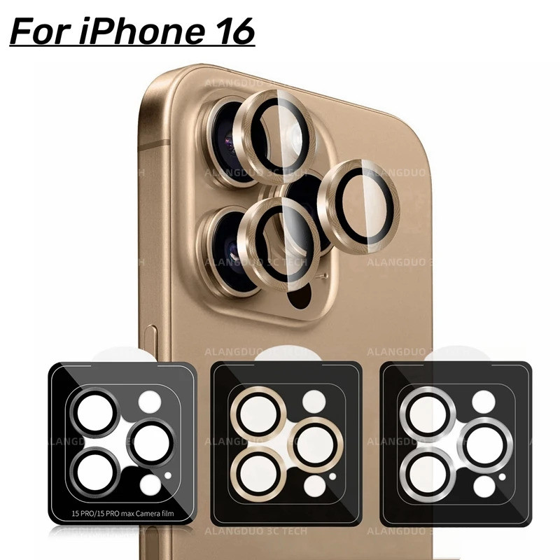 Metal Camera Lens Protector for iPhone 16 15 14 13 12 11 Pro Max Plus ...