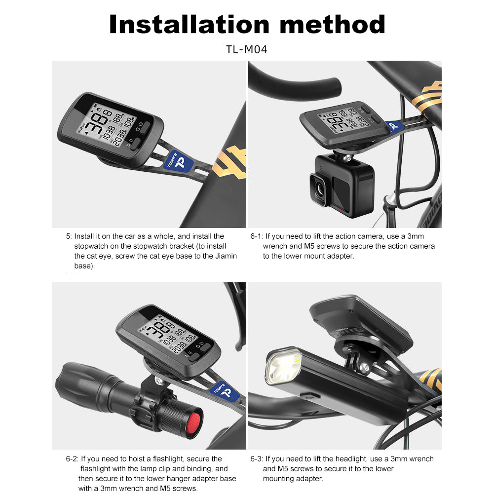 Road Bike Carbon Fiber Bicycle Computer Holder Camera Light Mount for ...