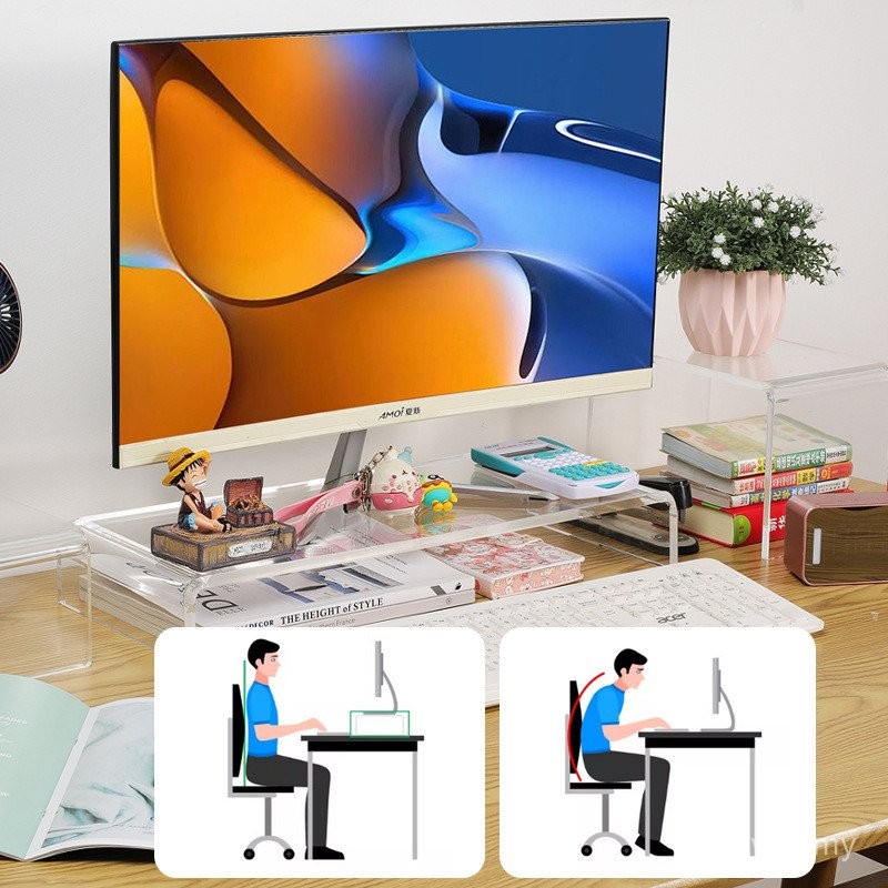 Transparent Transparent Acrylic Computer Monitor Screen Elevated Rack ...