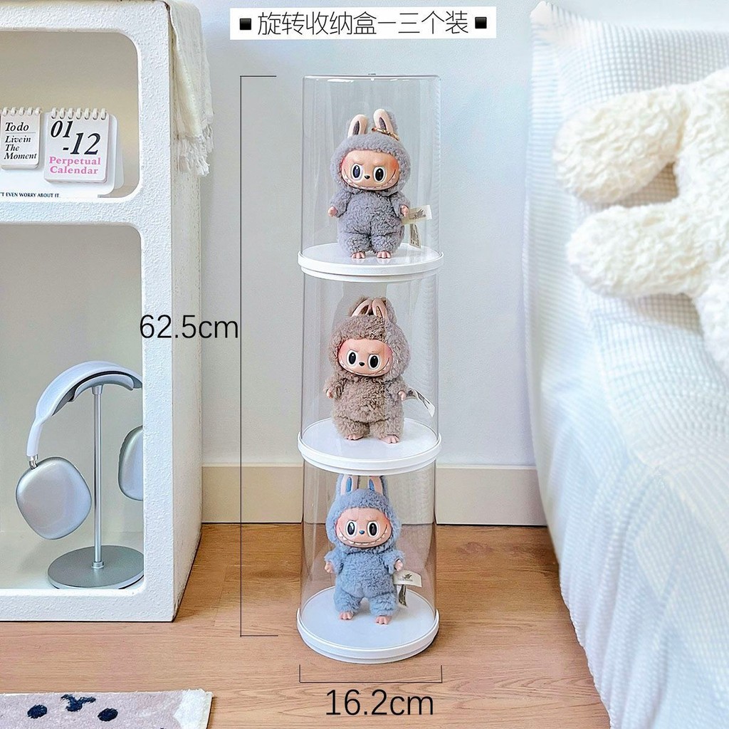 Labubu Display Box Rotating Transparent Bubble Mart labubu Plush Doll ...