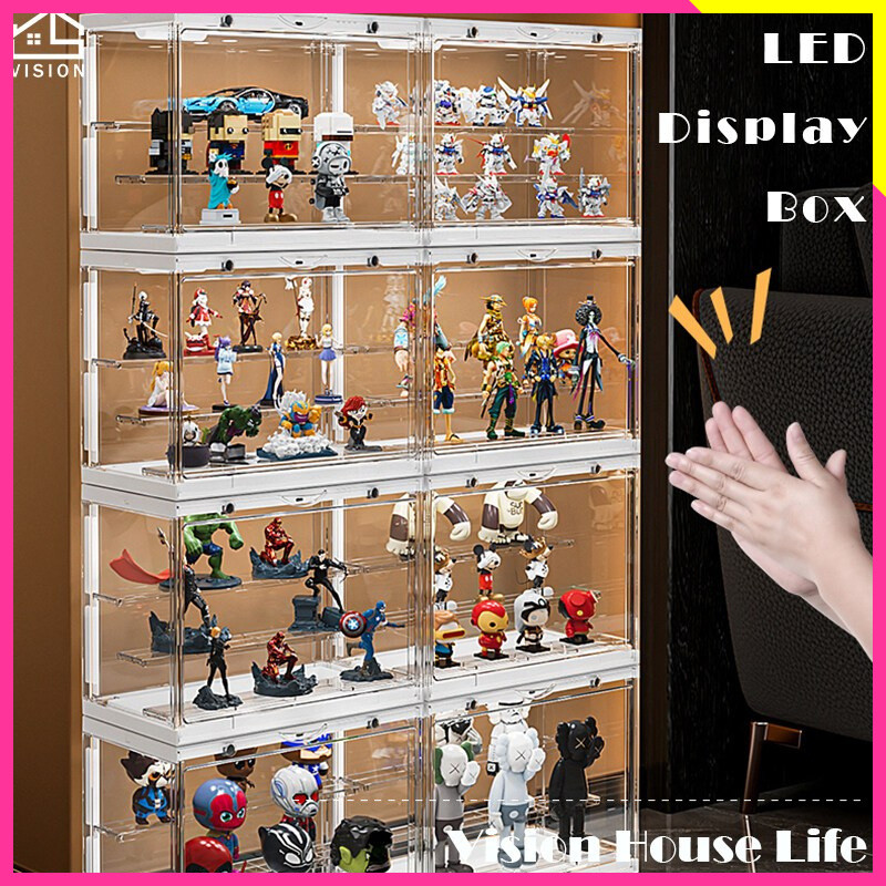 Toy display box Case Boxes Transparent Organizer Stackable Toy Storage ...