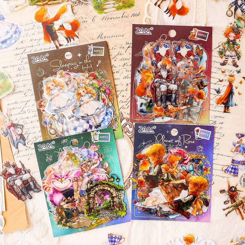 40 Pcs Cartoon Fantastic Journey Series PET Stickers Scrapbook Deco DIY ...