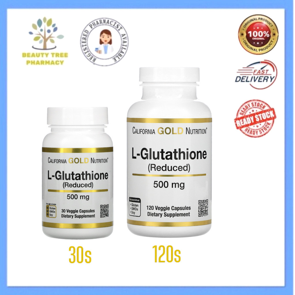 California Gold Nutrition L-Glutathione (Reduced) 500mg Veggie Capsules |  Shopee Malaysia