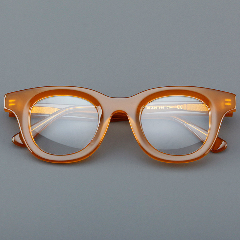 Fashion Oval Glasses Frame Acetate Thick Frame Eyewear Men Women ...