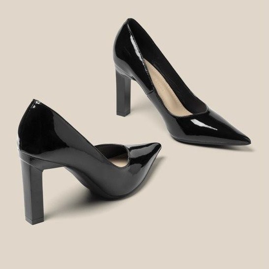Rubber heel pumps hot sale