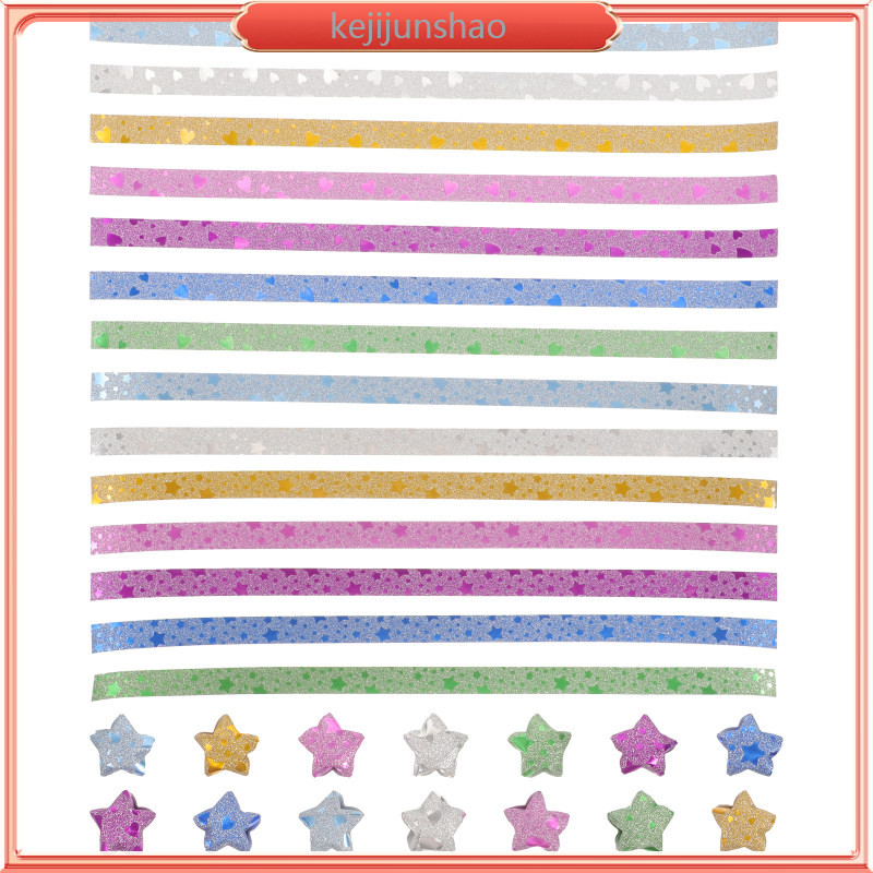 UCLEVER 540 Stuks Origami Ster Papier Strips - 7 Kleuren Lucky Star Regenboog Voor Arts Crafting