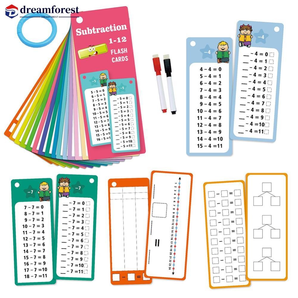 DREAMFOREST 0-12 Times 15Pcs Table Cards Division Charts Self Check ...