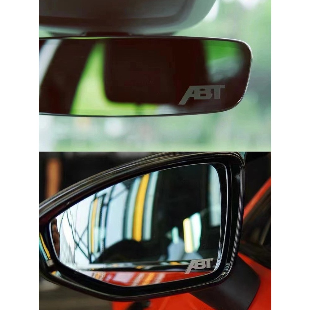 thumbnail interactive-video image 1 of Audi Sport Black Reflective Mirror Sticker Kit (2pcs) - 10cm Decal For TT 1 of 5