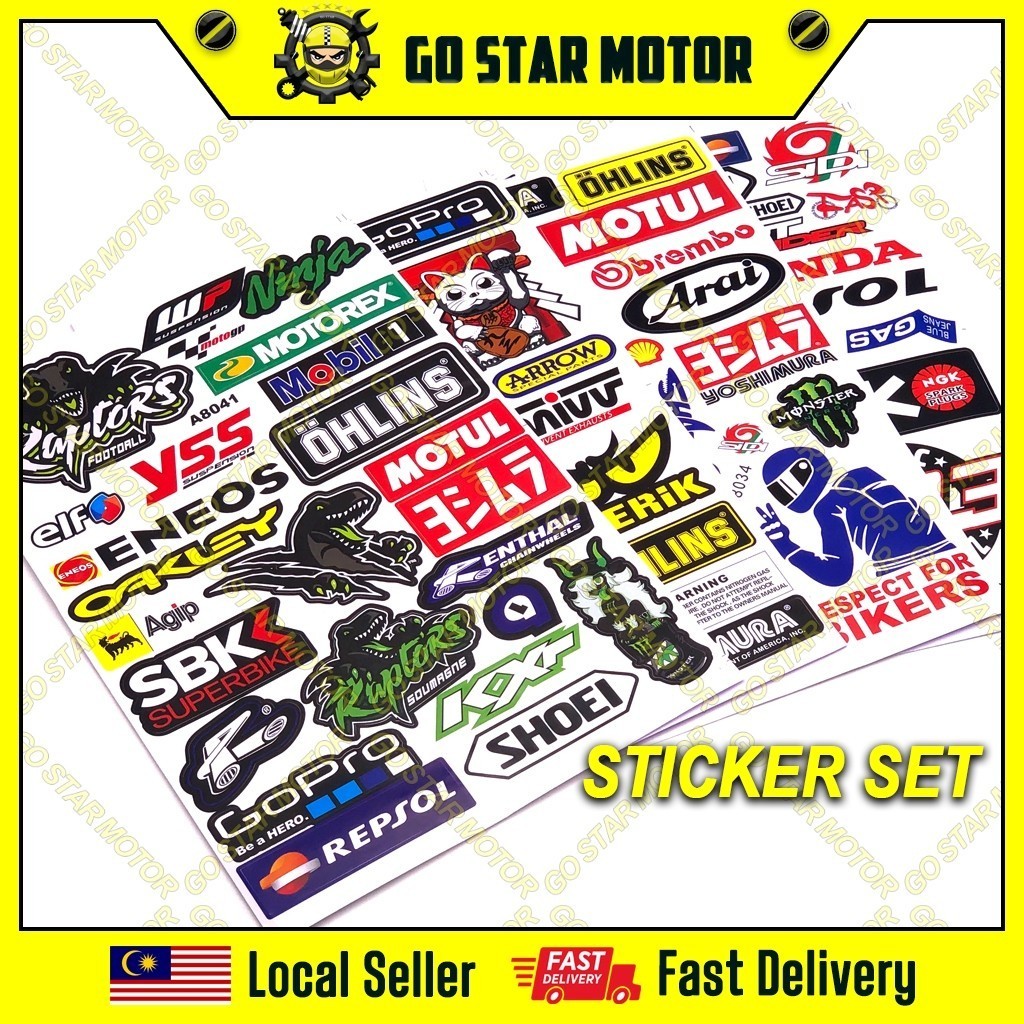 WATERPROOF STICKER MOTOR 』Sticker Decal Set Vinyl Motorcycle Body Motor ...