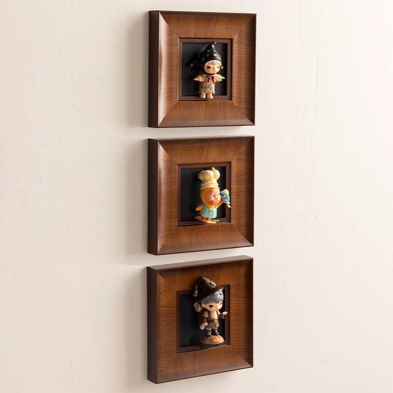 Blind box display frame wall-mounted bubble storage scene solid wood ...