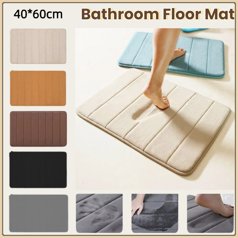 40*60cm Thick Memory Foam Absorbent Non-slip Foot Mat Bathroom Floor ...