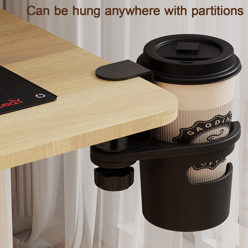 360° Rotating Office Desk Cup Holder Storage Table Fixed Bracket Desk ...